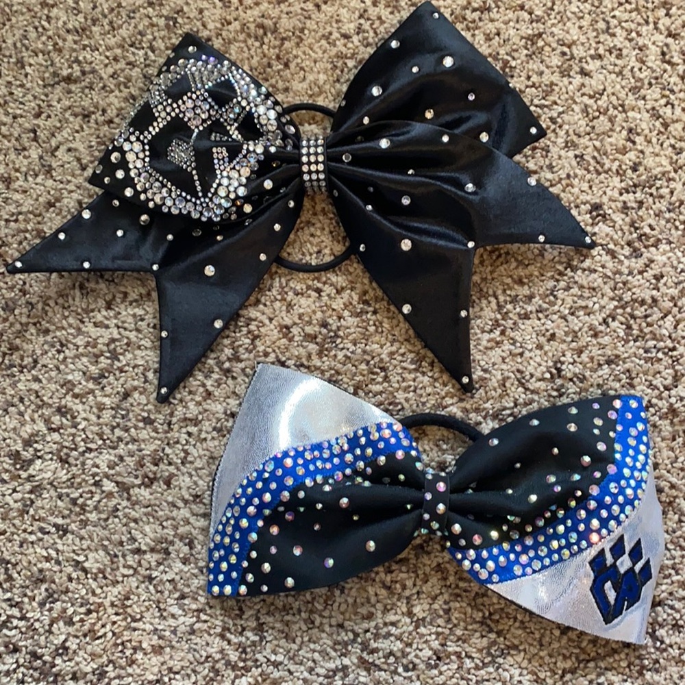 CUSTOM LOGO CHEER ATHLETICS BLING IT ON BOW PLUS UNIFORM TAILLESS BOW